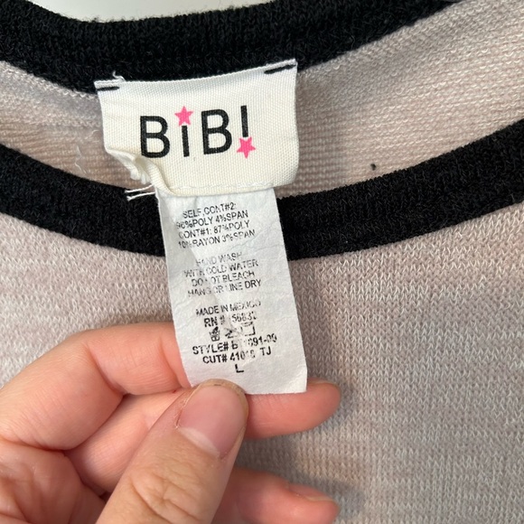 BiBi Black Stripe and Leopard Sleeve Sweatshirt - Picture 2 of 4